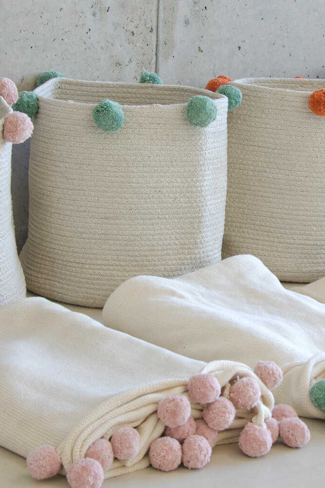 STORAGE BASKET BUBBLY NATURAL - GREEN - Image 3