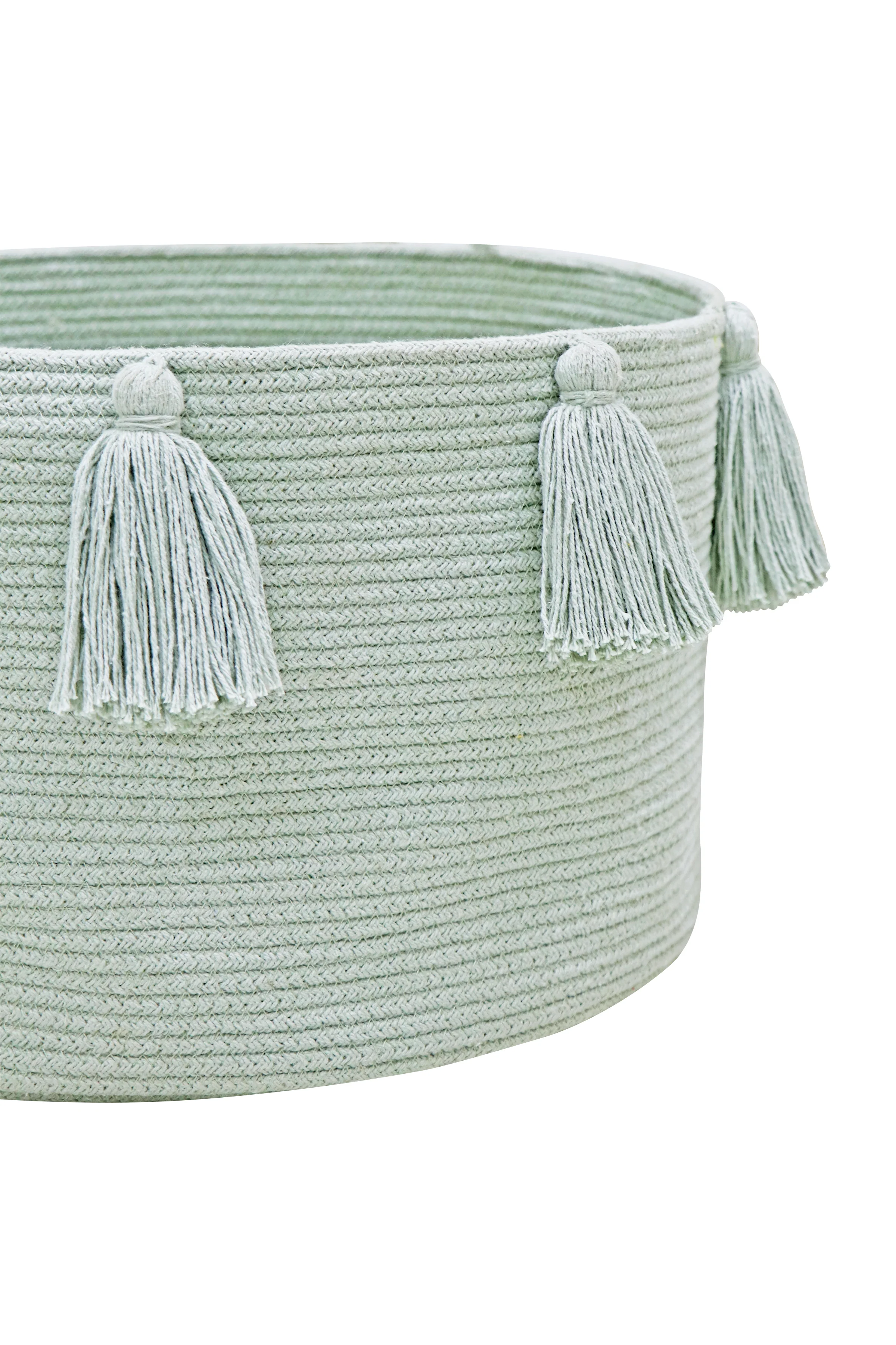 BASKET NEW TASSELS BLUE SAGE - Image 3