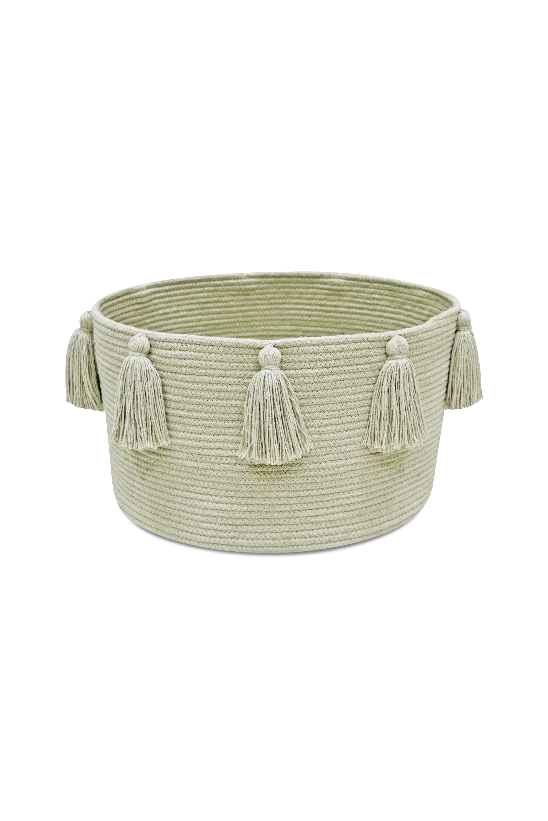BASKET NEW TASSELS OLIVE