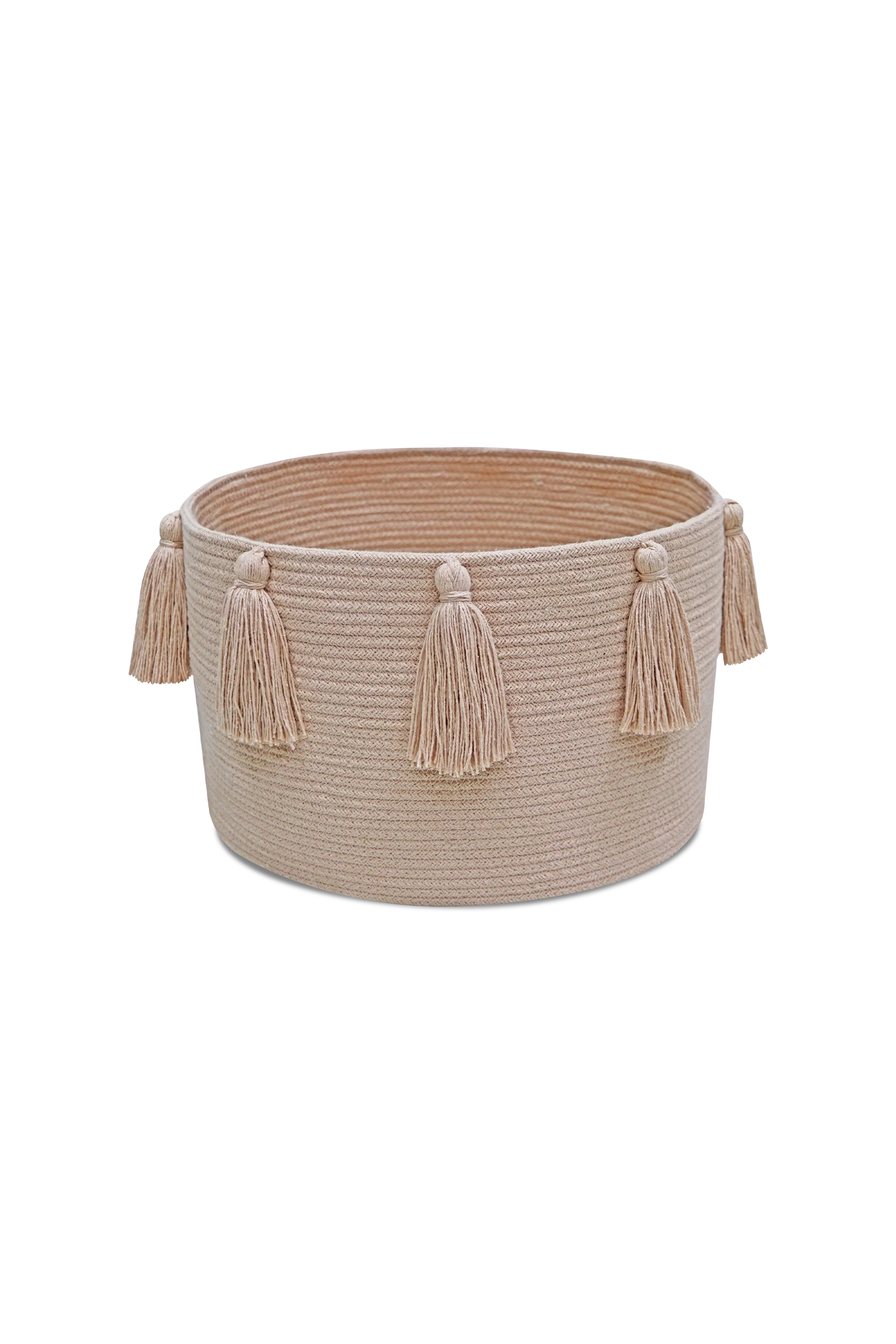 BASKET TASSELS ROSE