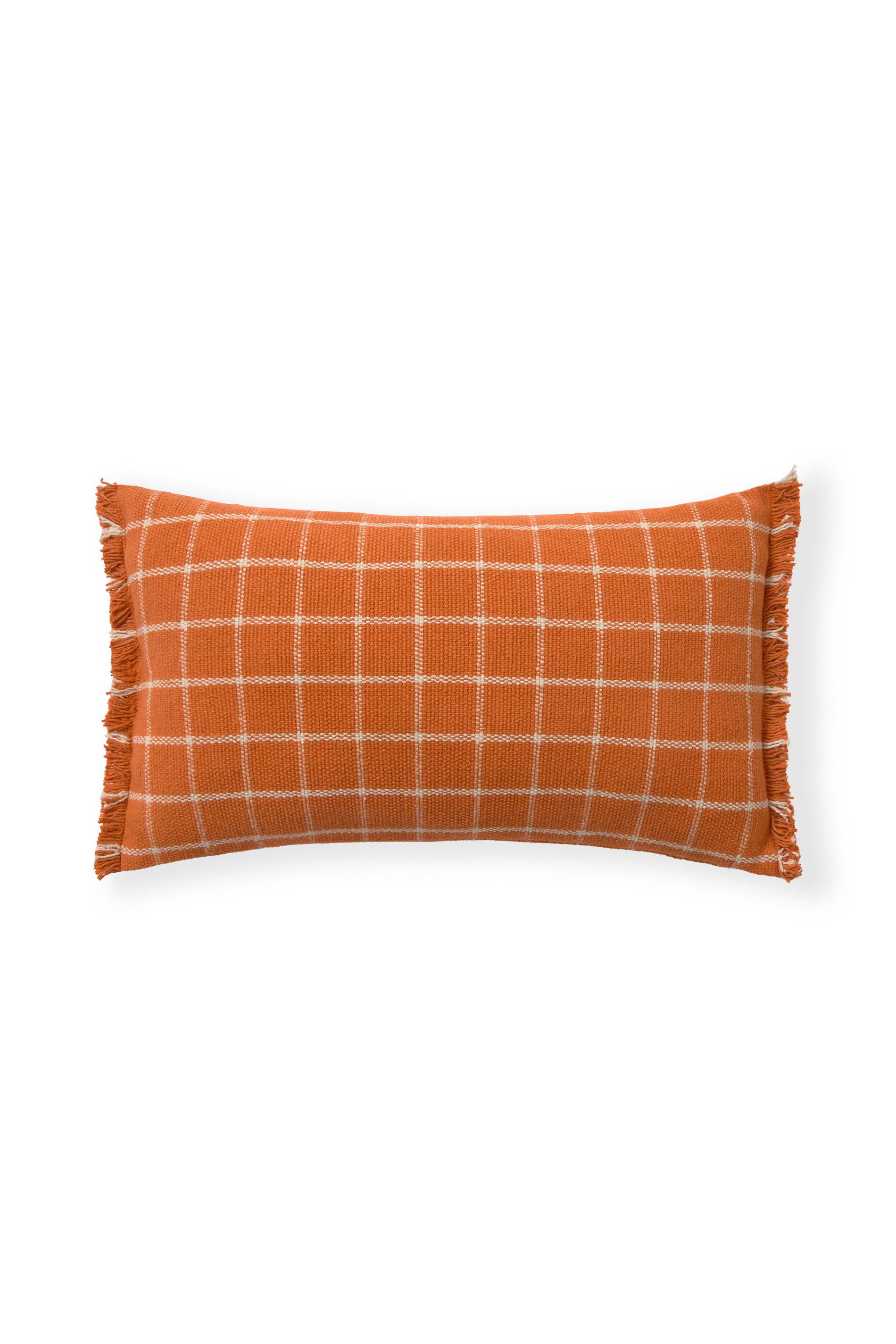 CUSHION GEO BLOCK TERRACOTA
