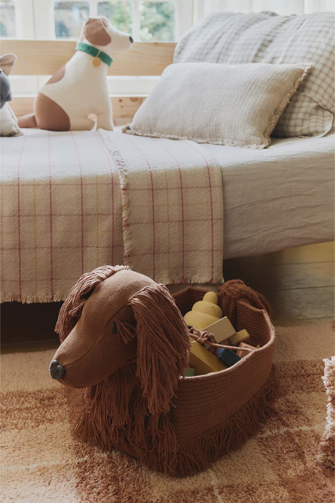 HANDLOOM KID BED THROW TARTAN ROSE - Image 2