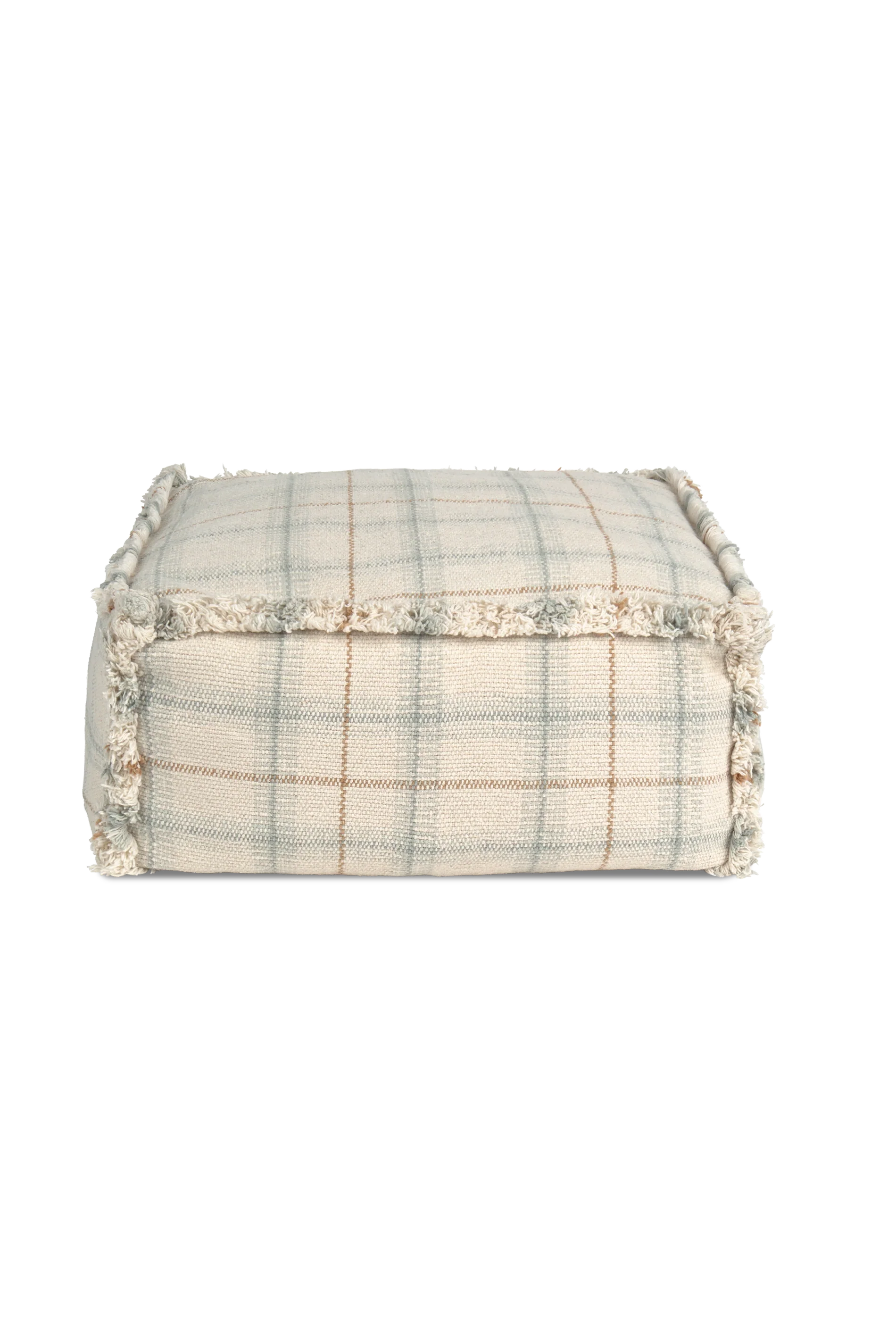 HANDLOOM POUF BLUE SAGE