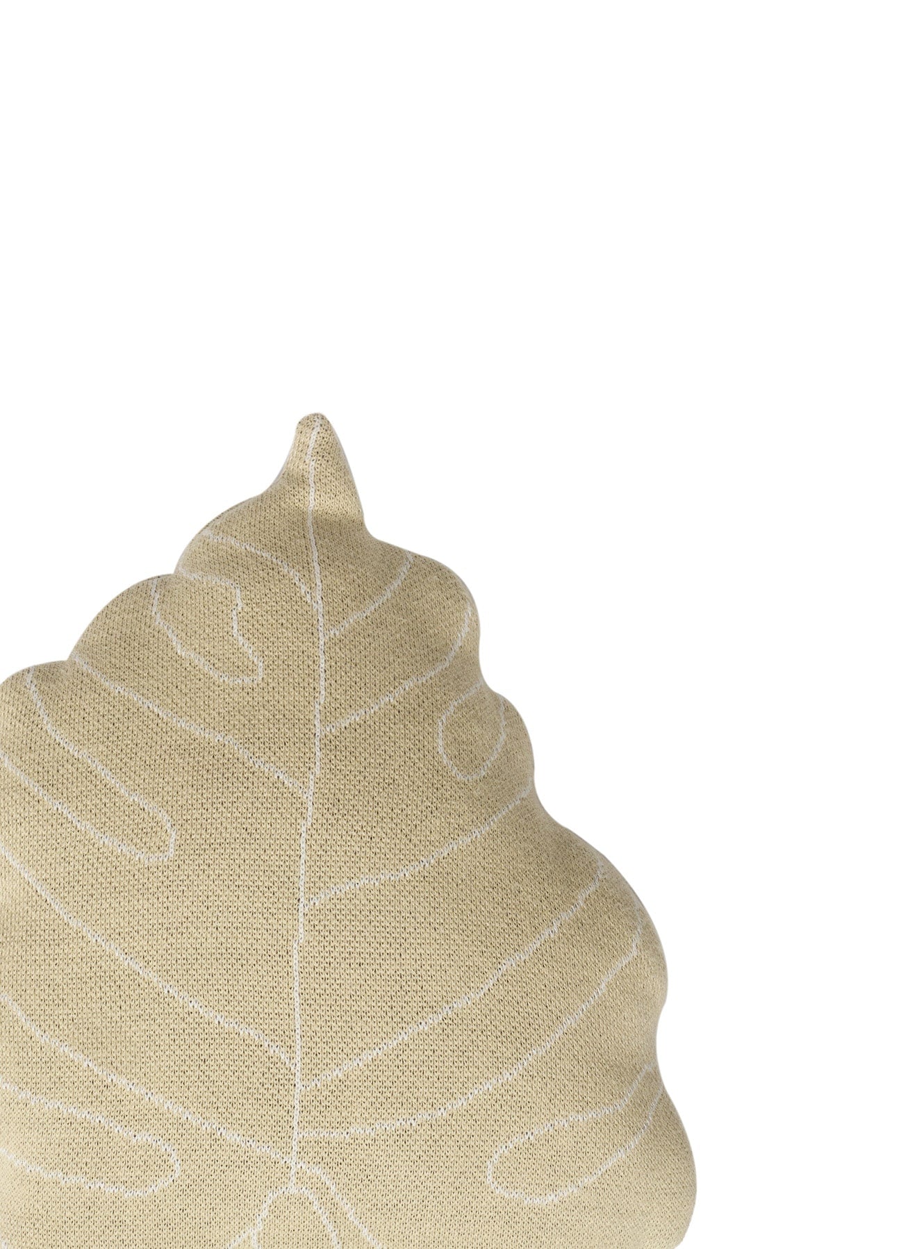 KNITTED CUSHION BABY LEAF OLIVE - Image 5