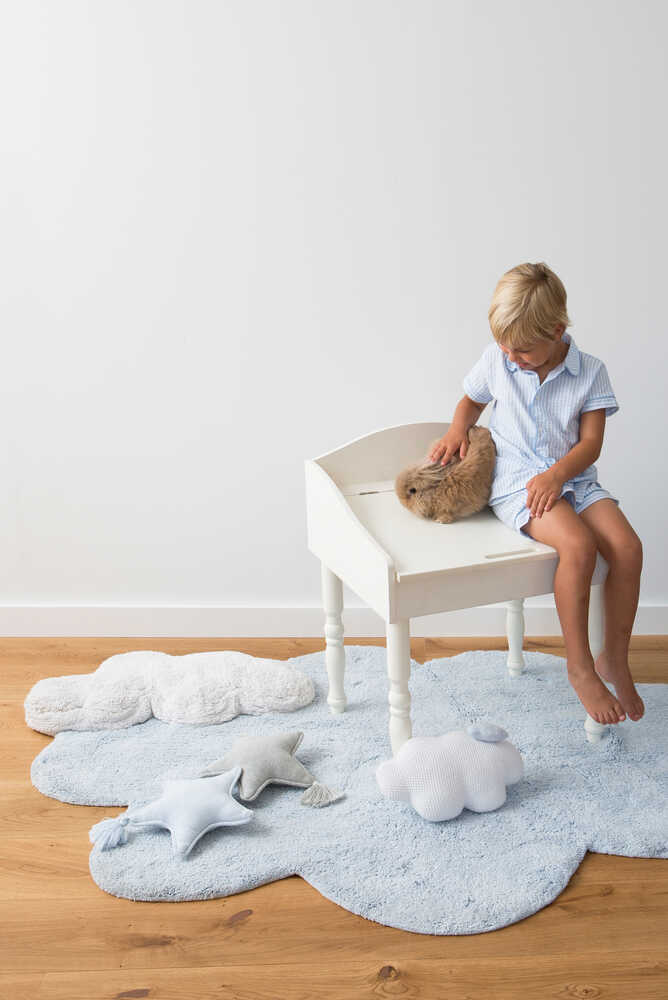 WASHABLE COTTON RUG PUFFY DREAM BLUE - Image 4