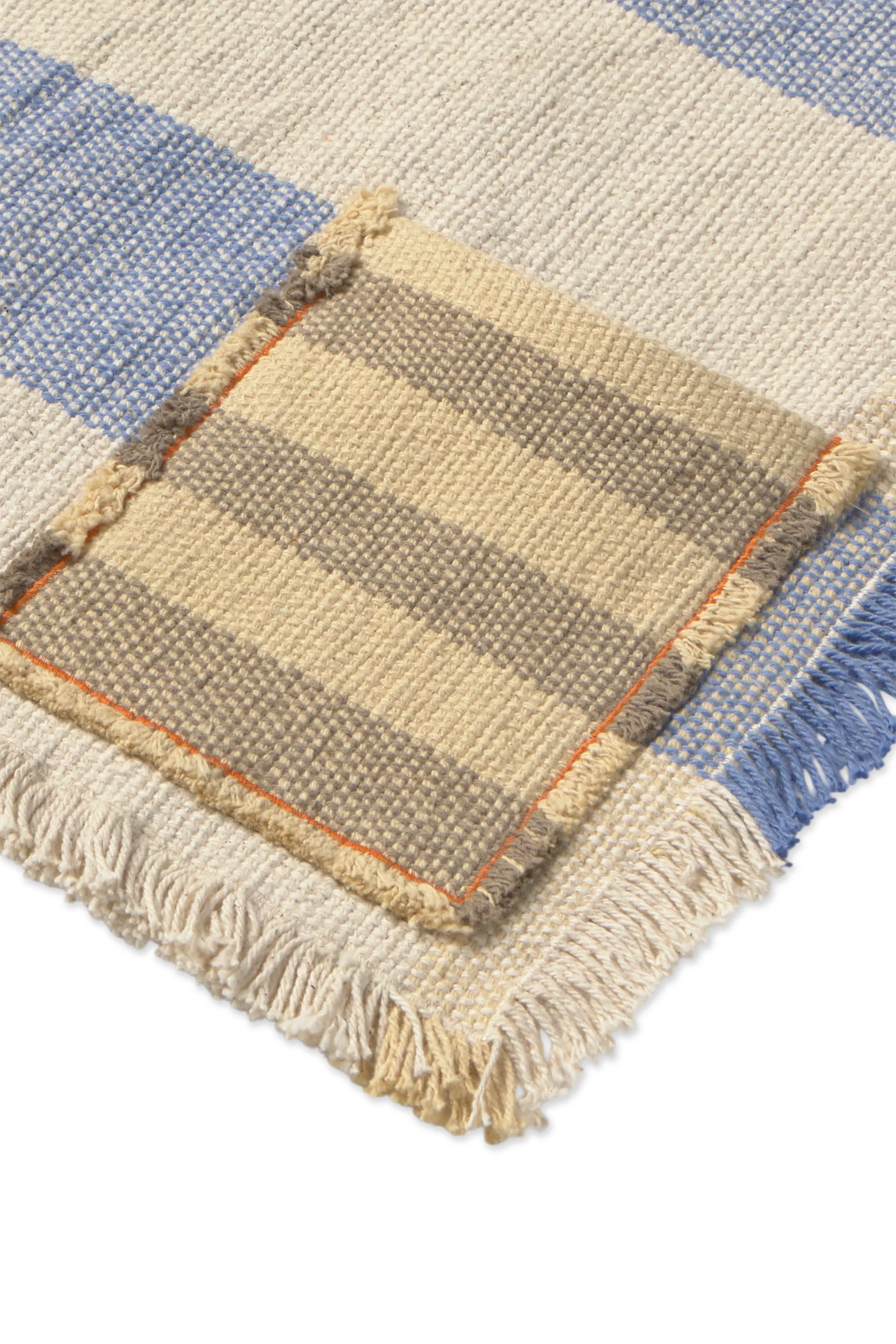 SET OF 2 HANDLOOM PLACEMATS POCKET BLUE  - Image 4