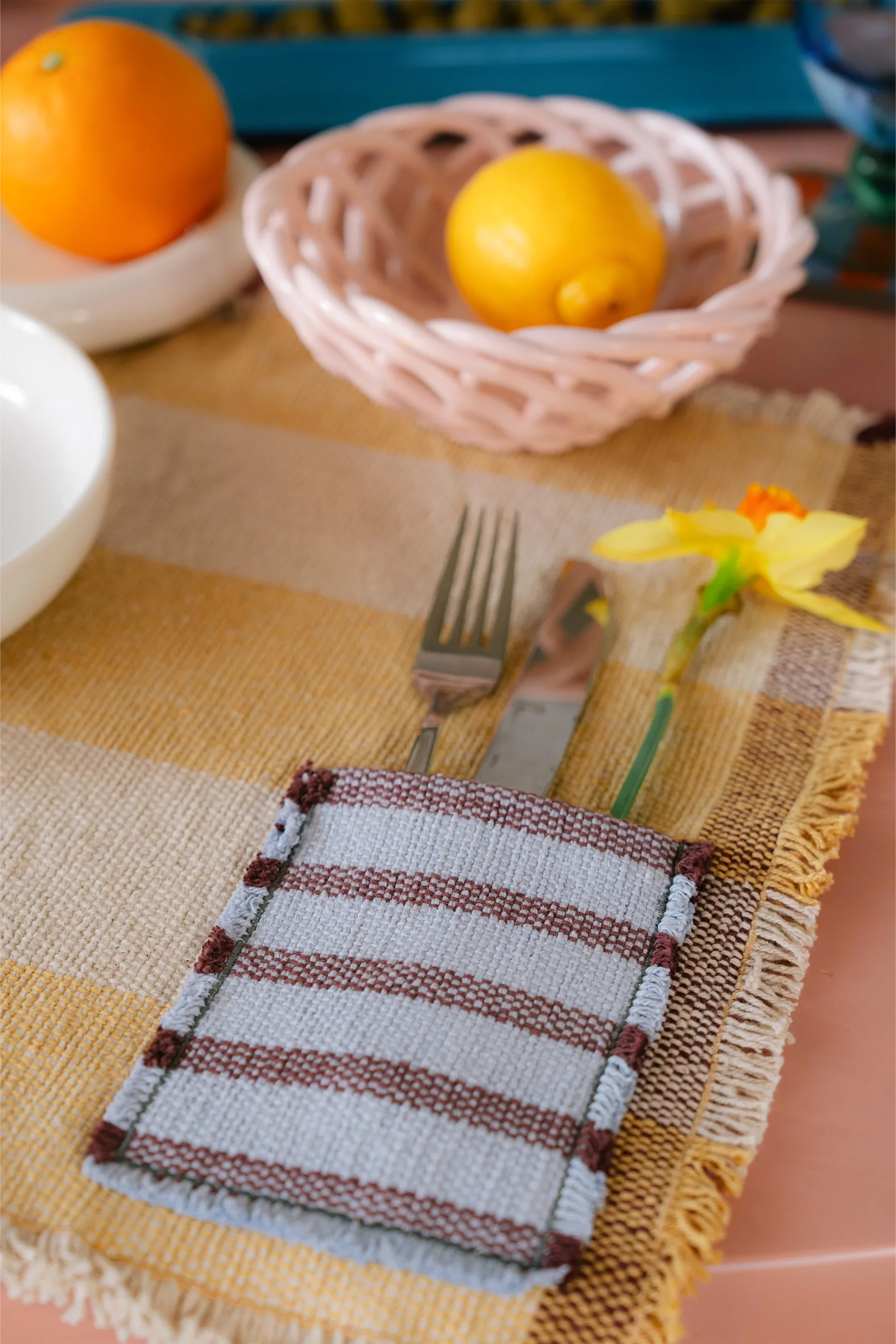 SET OF 2 HANDLOOM PLACEMATS POCKET HONEY - Image 5