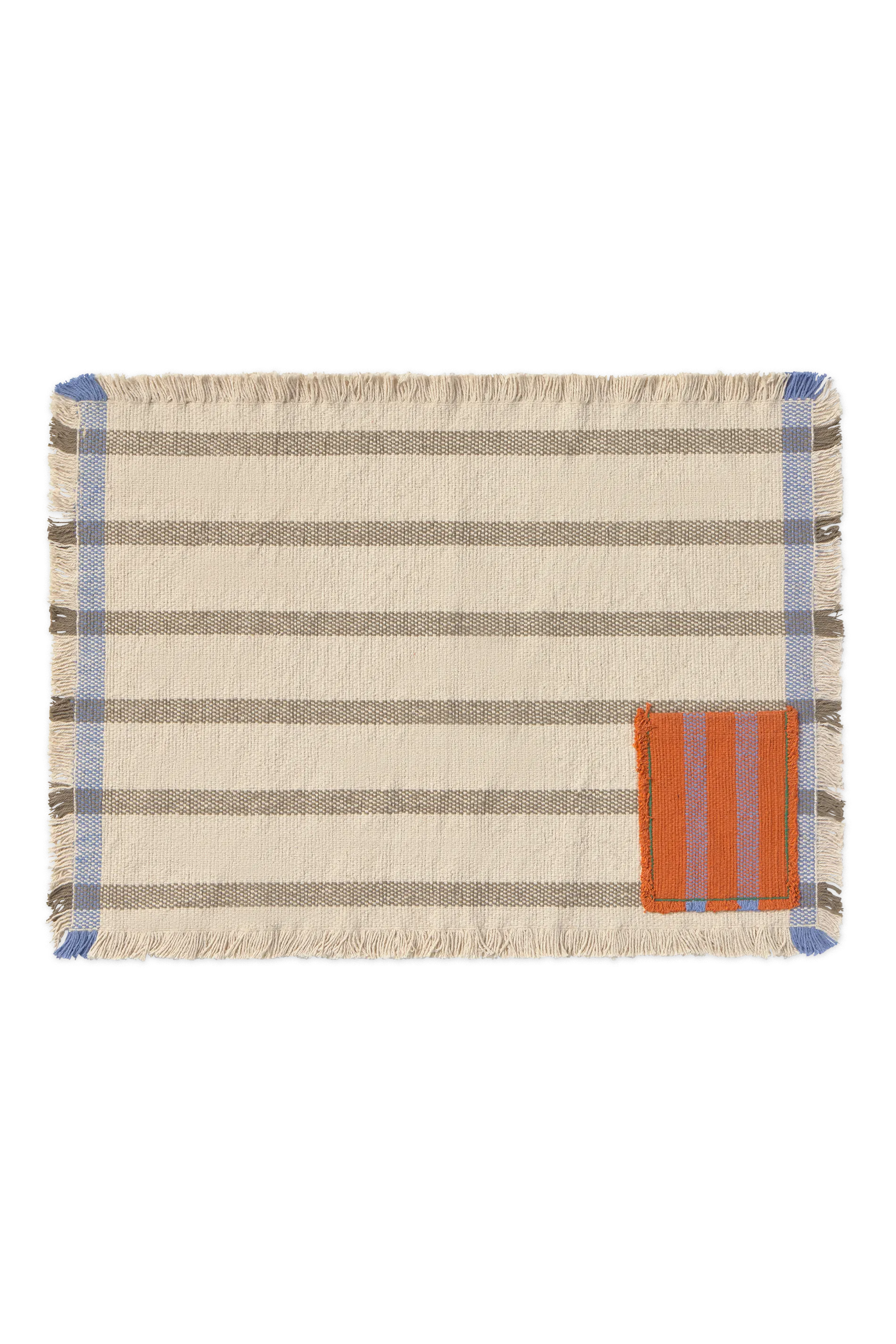 SET OF 2 HANDLOOM PLACEMATS POCKET SOIL BROWN - Image 2