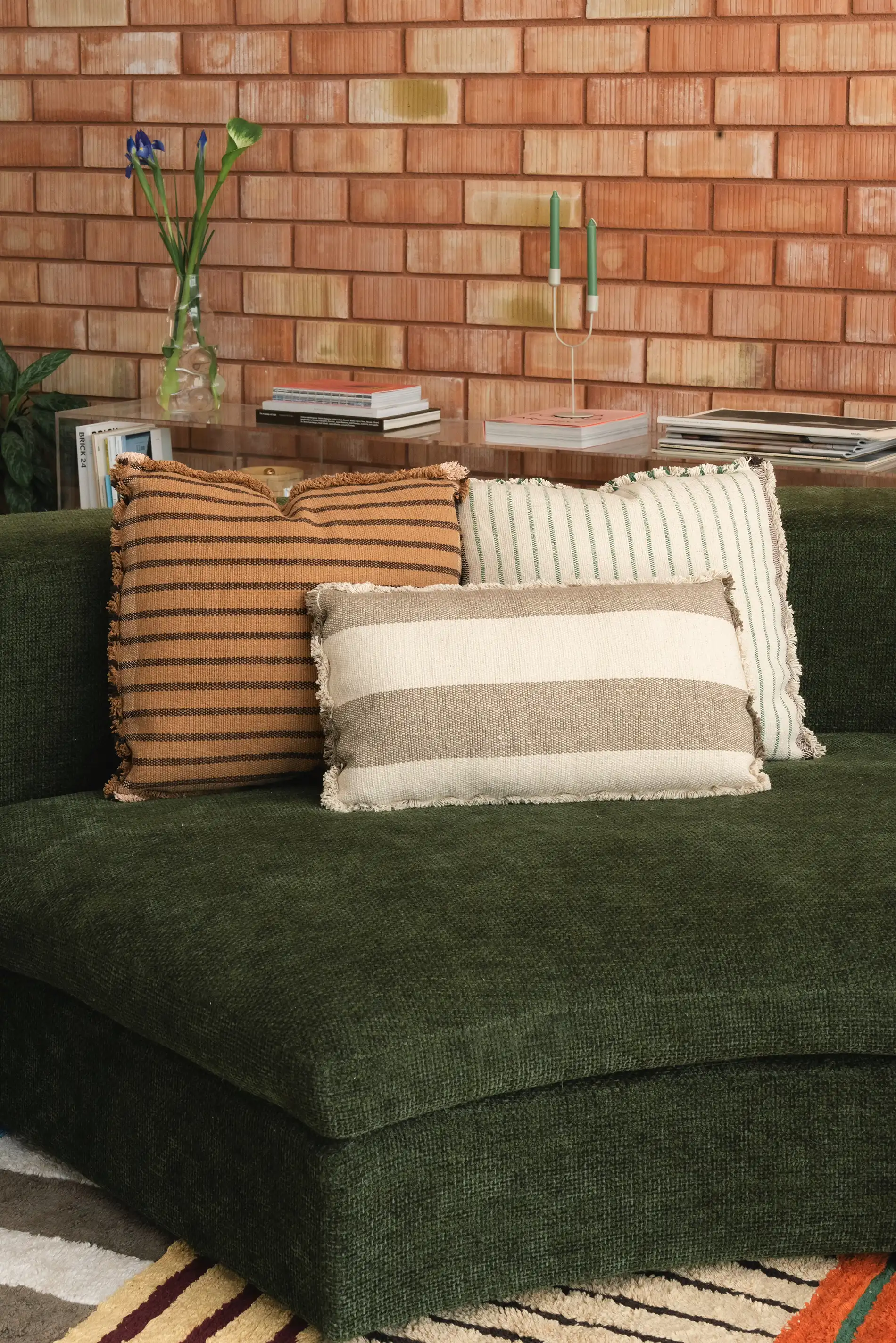 SQUARE CUSHION LINES GREEN - Image 4
