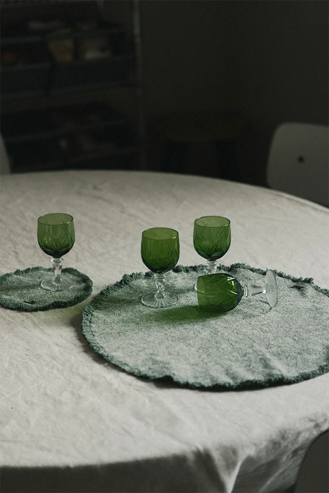 STONEWASHED PLACEMATS AND COASTERS DUCK GREEN (SET OF 4) - Image 2
