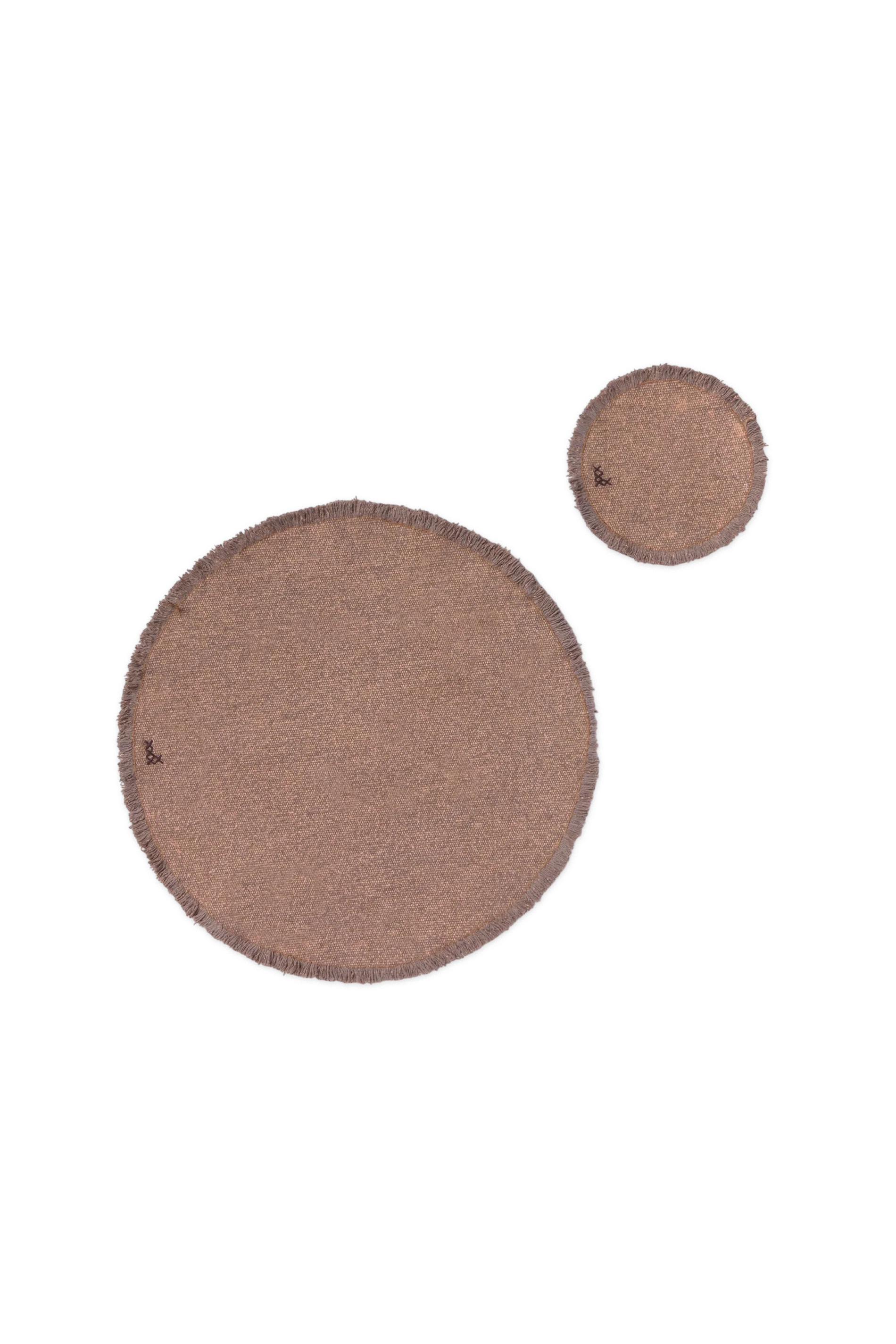 STONEWASHED PLACEMATS AND COASTERS SOIL BROWN (SET OF 4)