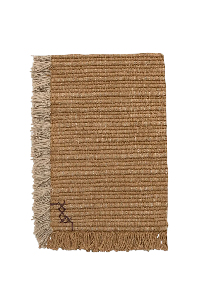 Swatch Handloom Rug Ochre and Beige