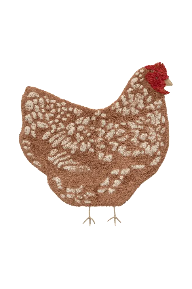 WASHABLE ANIMAL RUG CHICKEN