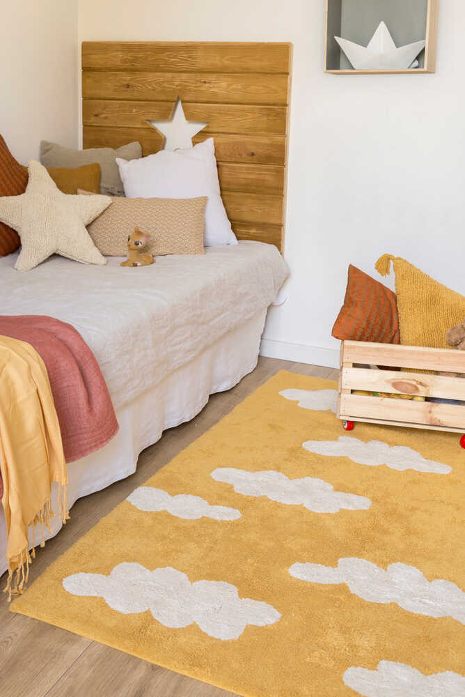 WASHABLE RUG CLOUDS MUSTARD - Image 3