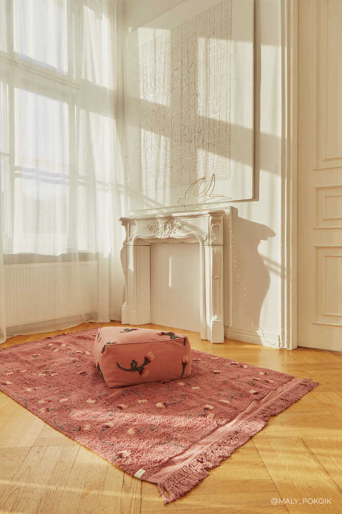 WASHABLE AREA RUG ENGLISH GARDEN ROSE - Image 2
