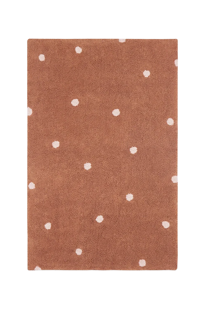 WASHABLE AREA RUG MINI DOT CHESTNUT