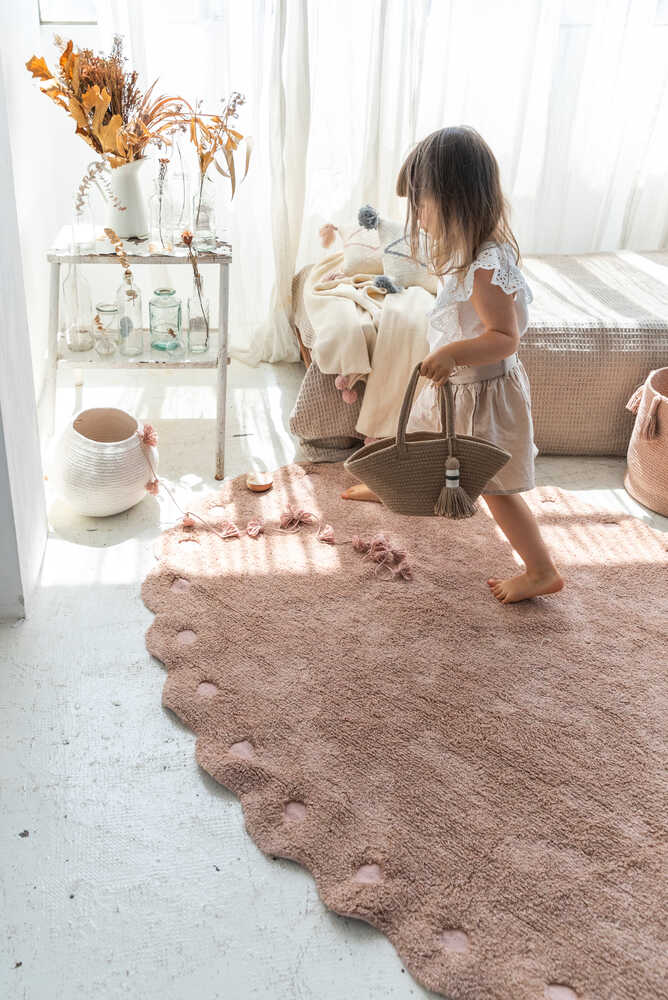 WASHABLE OVAL RUG PINE CONE NUDE - Image 2
