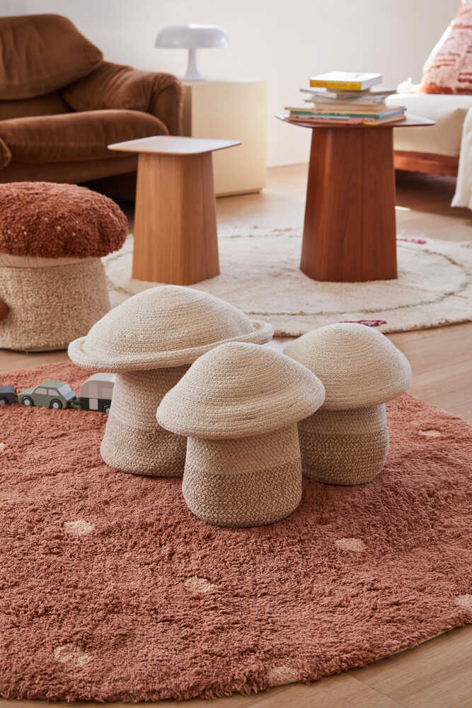 WASHABLE ROUND RUG DOT CHESTNUT - Image 2