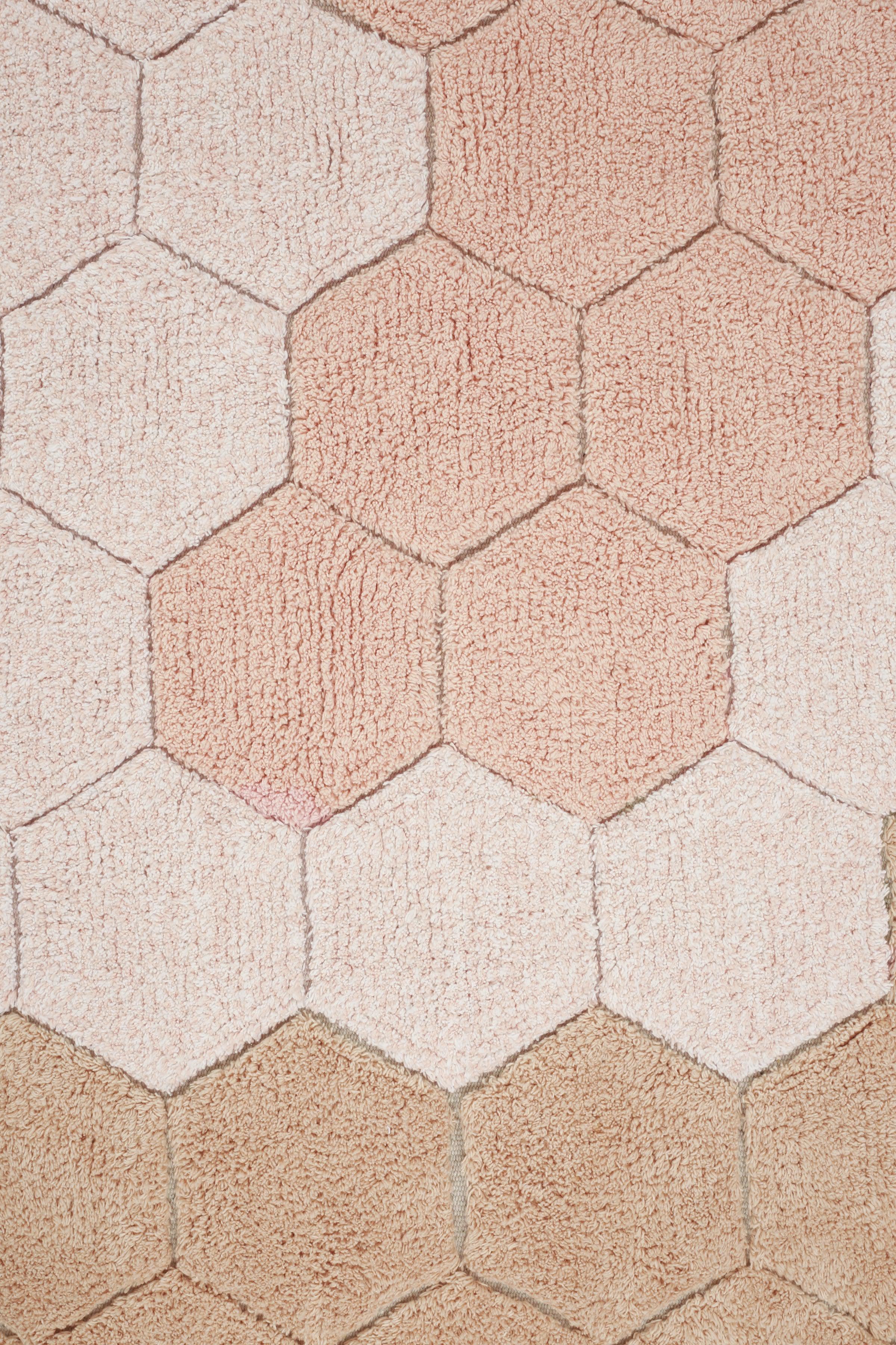 WASHABLE RUG ROUND HONEYCOMB ROSE - Image 4