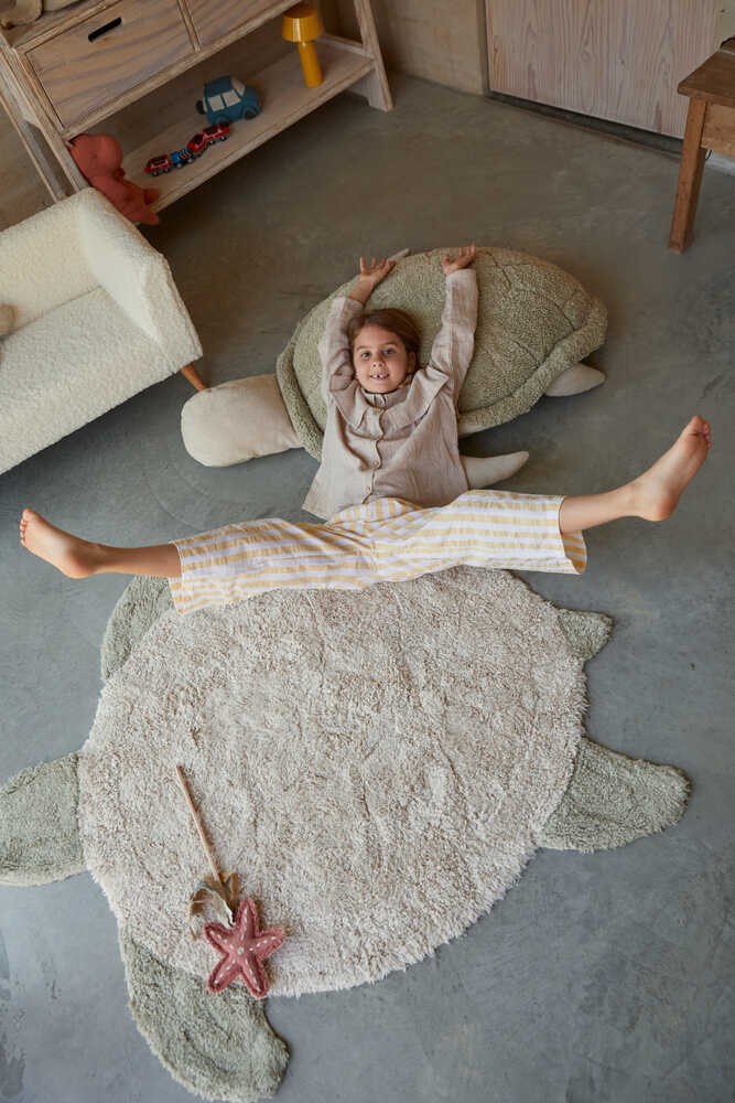 WASHABLE COTTON RUG SEA TURTLE - Image 3