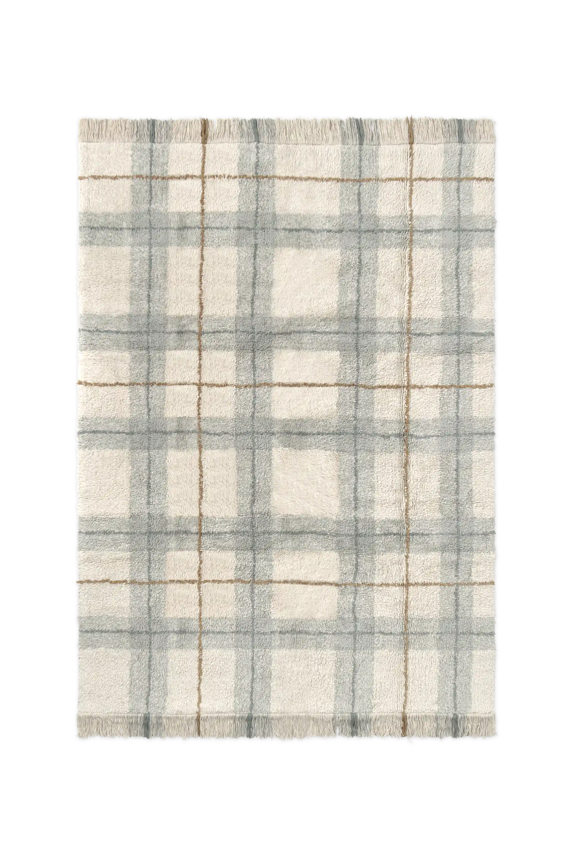 WASHABLE RUG TARTAN BLUE SAGE