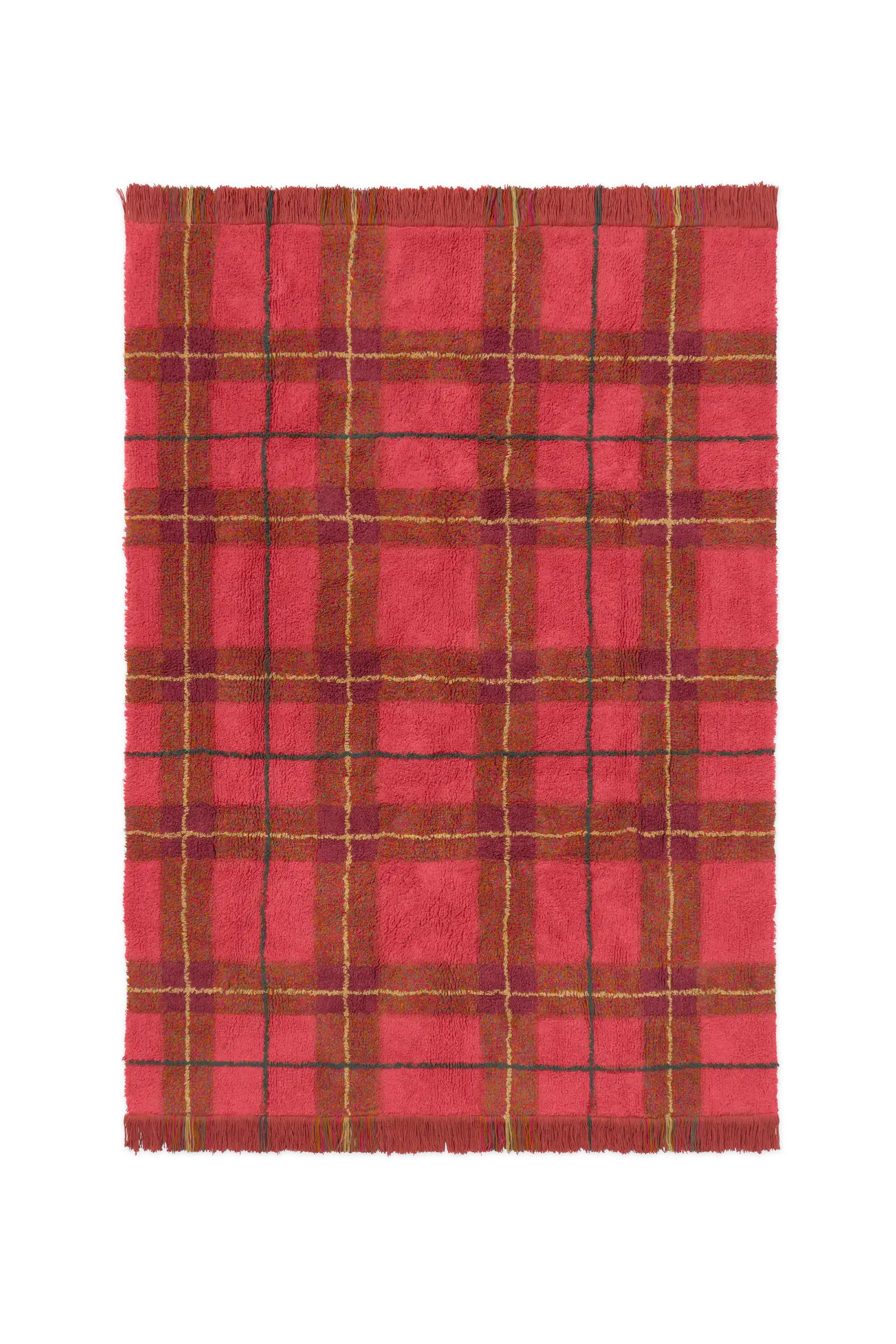 WASHABLE RUG TARTAN VINTAGE RED - Image 2