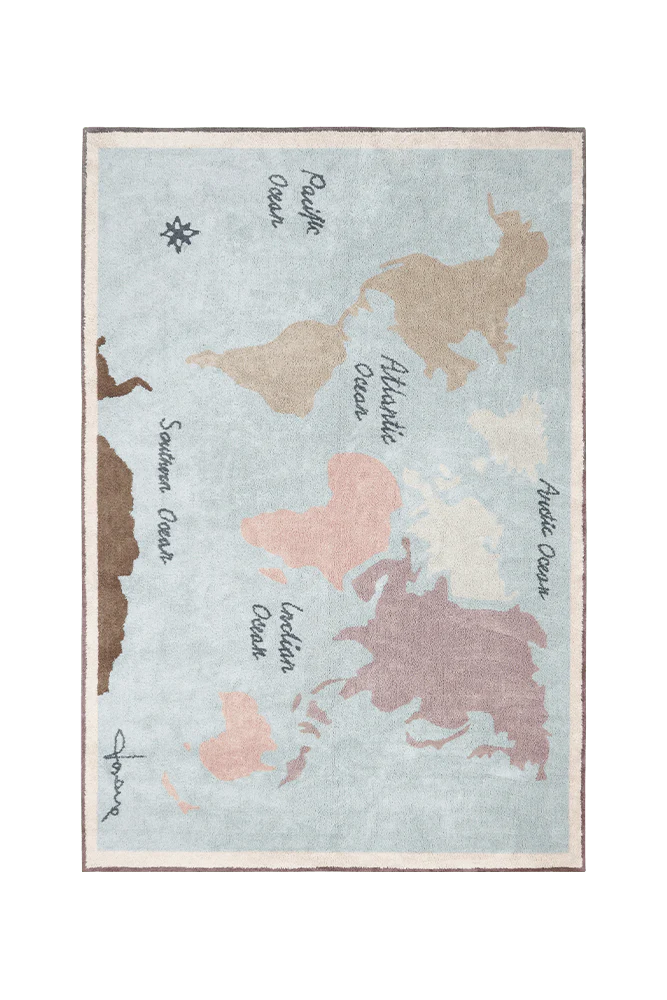 WASHABLE AREA RUG VINTAGE MAP - Image 10