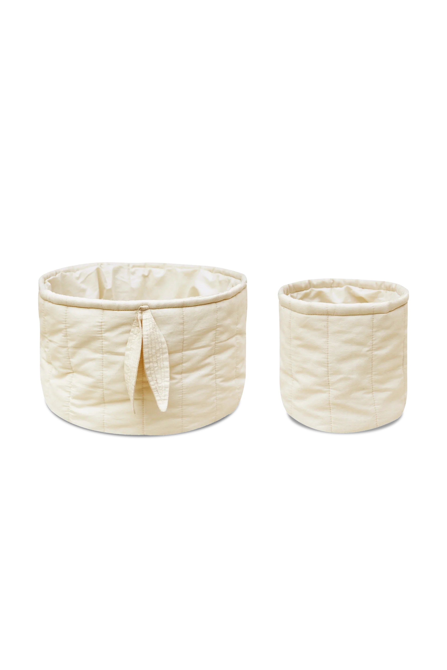 SET OF TWO QUILTED BASKETS NATURAL